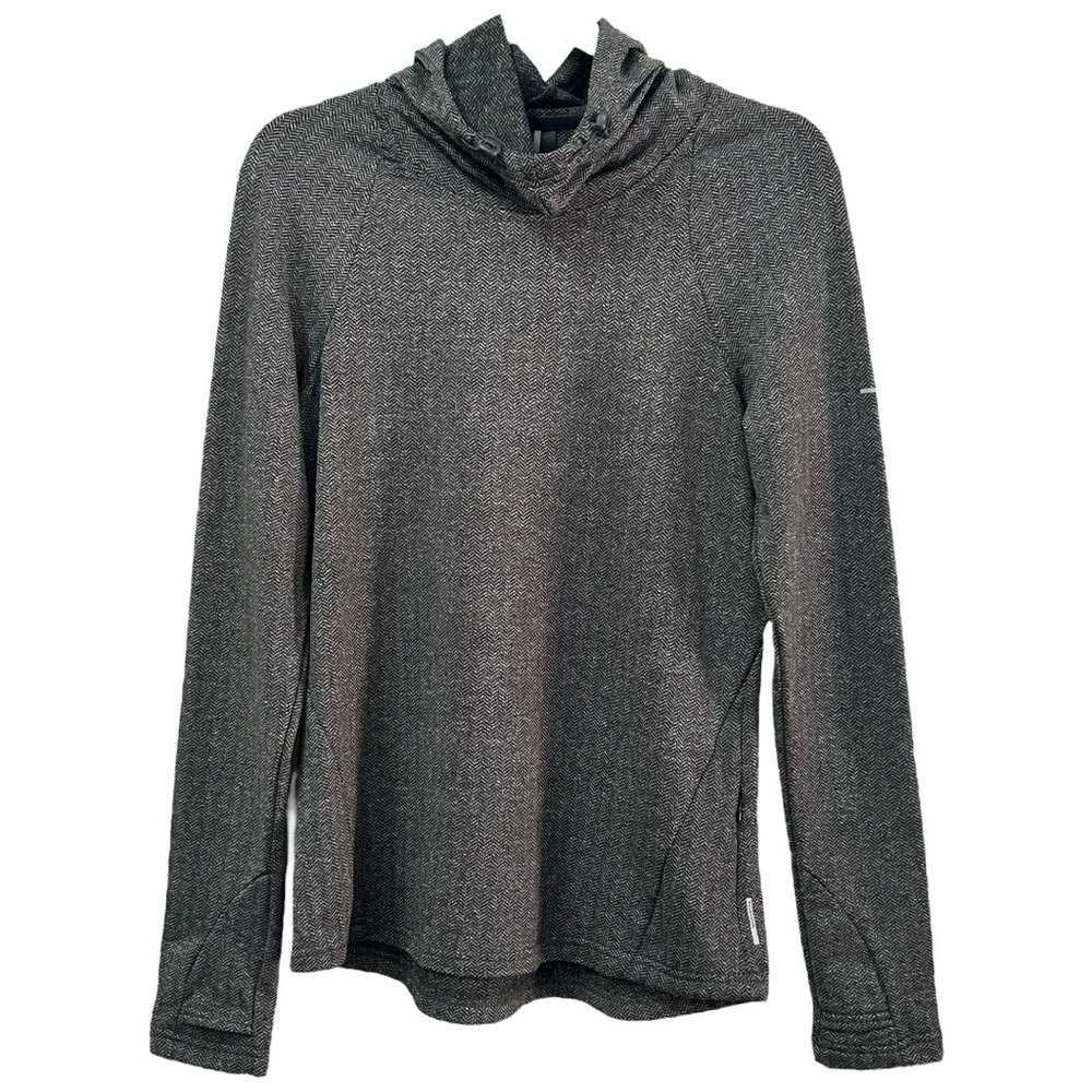Mondetta Women’s Gray Long Sleeves Hooded Stretch Pullover Sz M